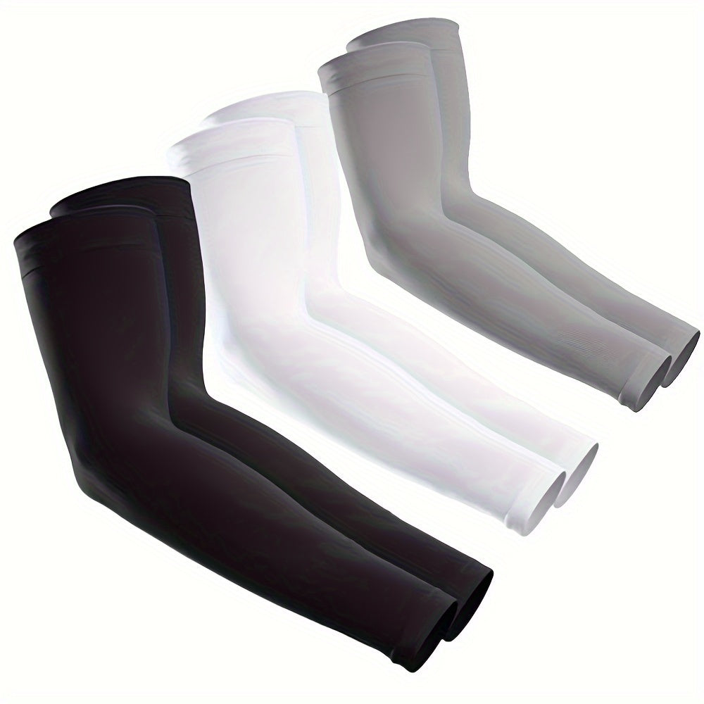 3 Pairs Unisex Sun Protection Arm Sleeves Breathable Cooling Arm Covers