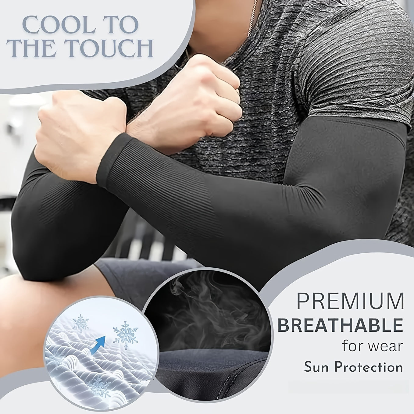3 Pairs Unisex Sun Protection Arm Sleeves Breathable Cooling Arm Covers