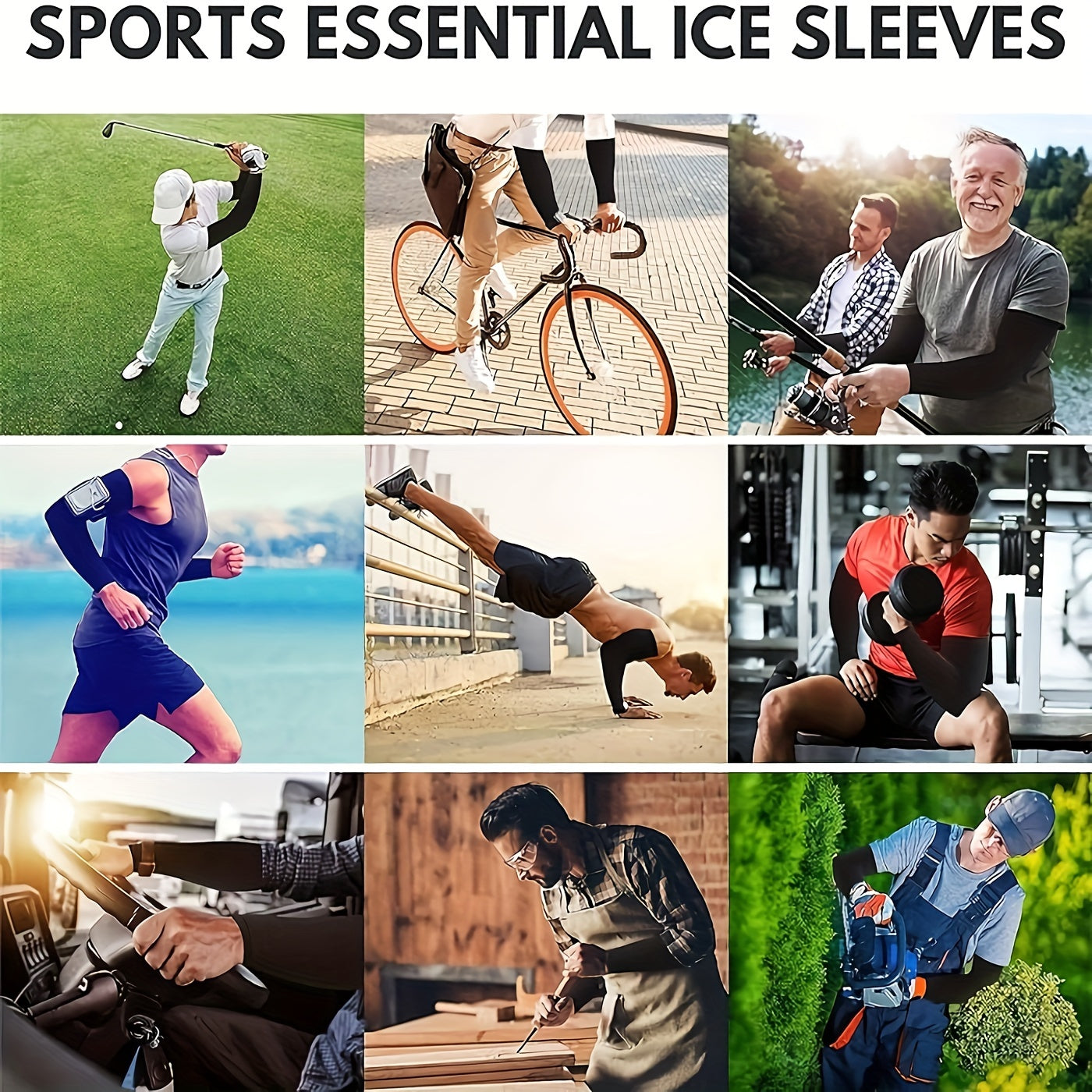 3 Pairs Unisex Sun Protection Arm Sleeves Breathable Cooling Arm Covers
